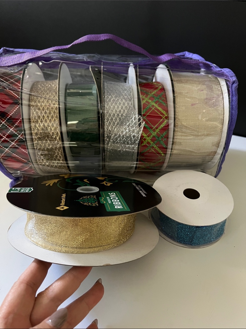 Assorted Holiday Gift Ribbons - Red, Green, Gold, Silver, Teal